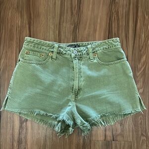 Green Frayed Hem Abercrombie Shorts